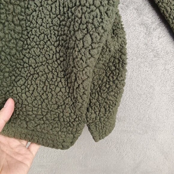 VS PINK Women Fleece Jacket 1/4 Zip Long Sleeve Solid Green SIZE SMALL - Picture 10 of 16